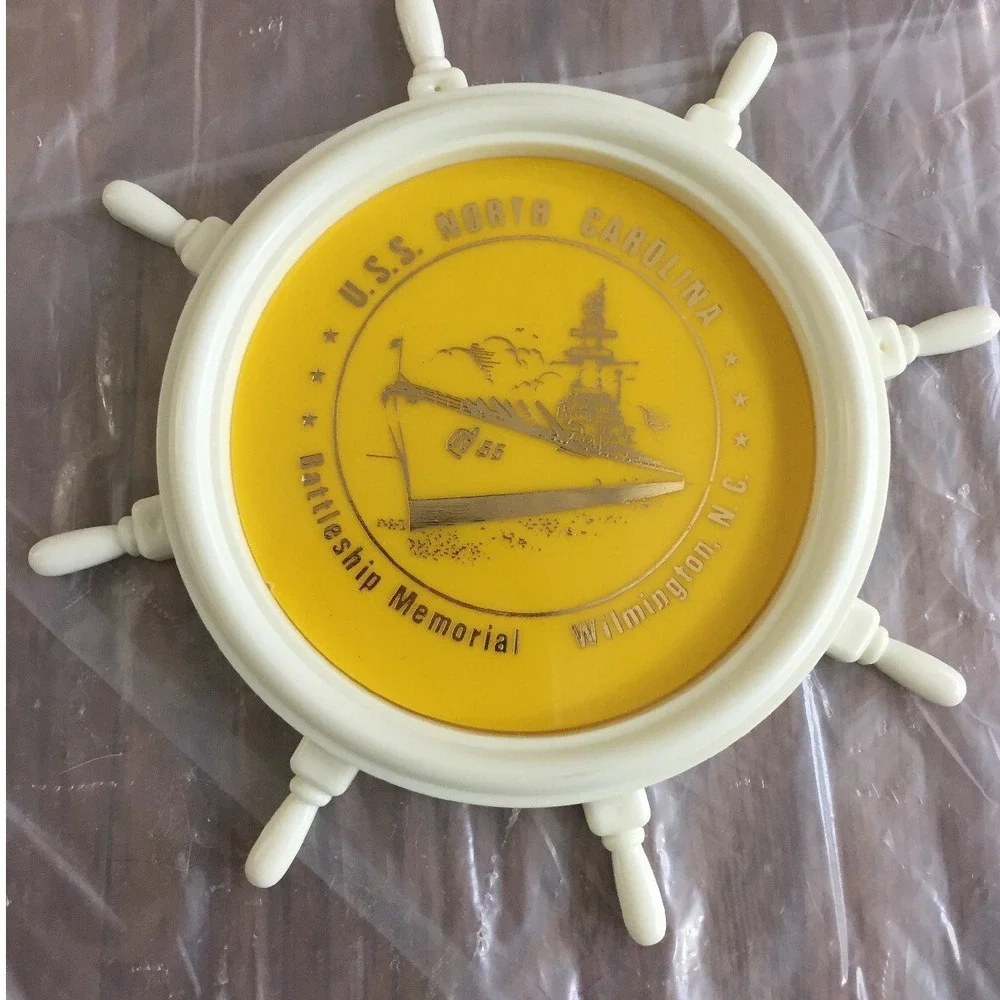 VTG‎ 1965–1980 USS North Carolina Coaster Set 6 Multicolor Nautical Coastal USA